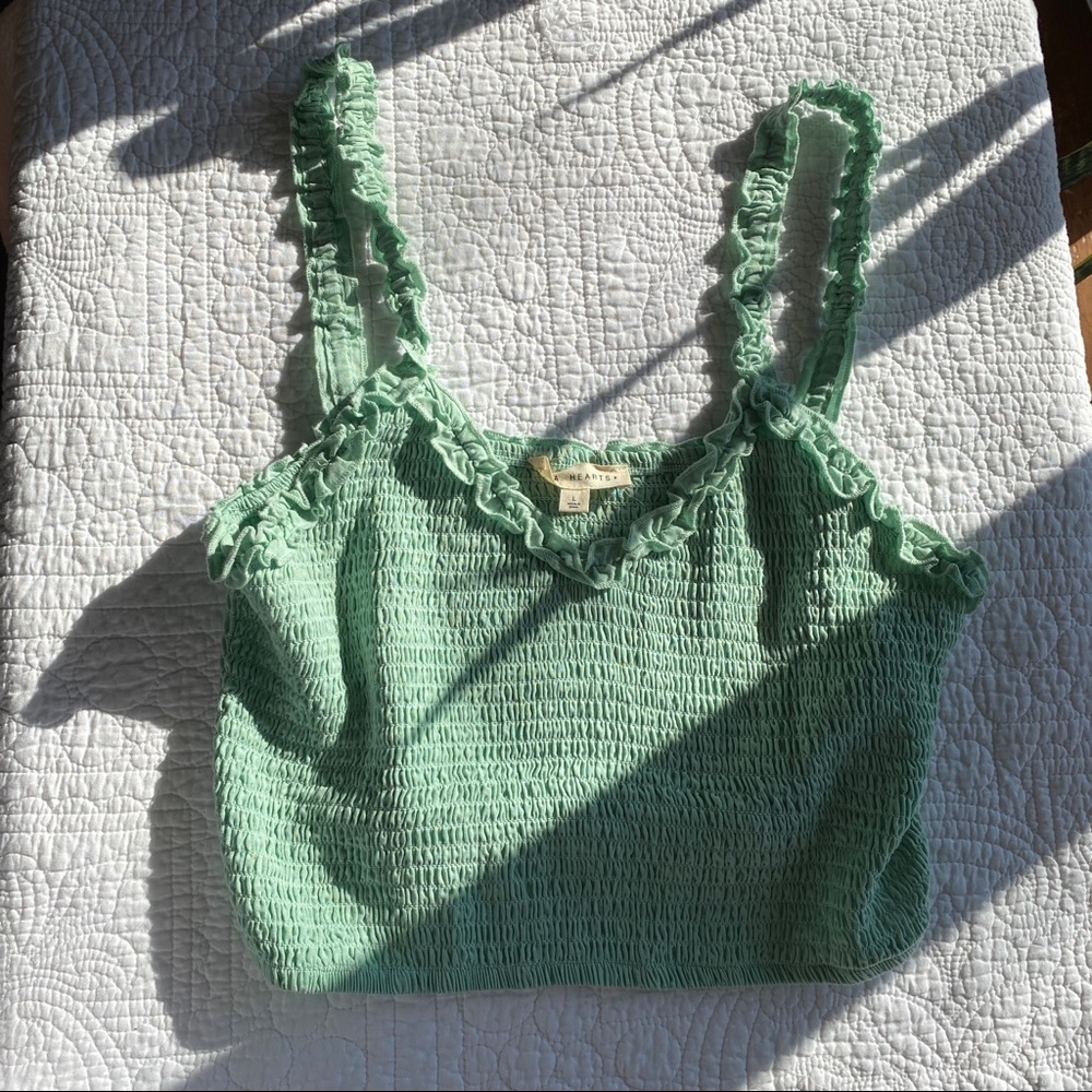 pacsun frilly green tank